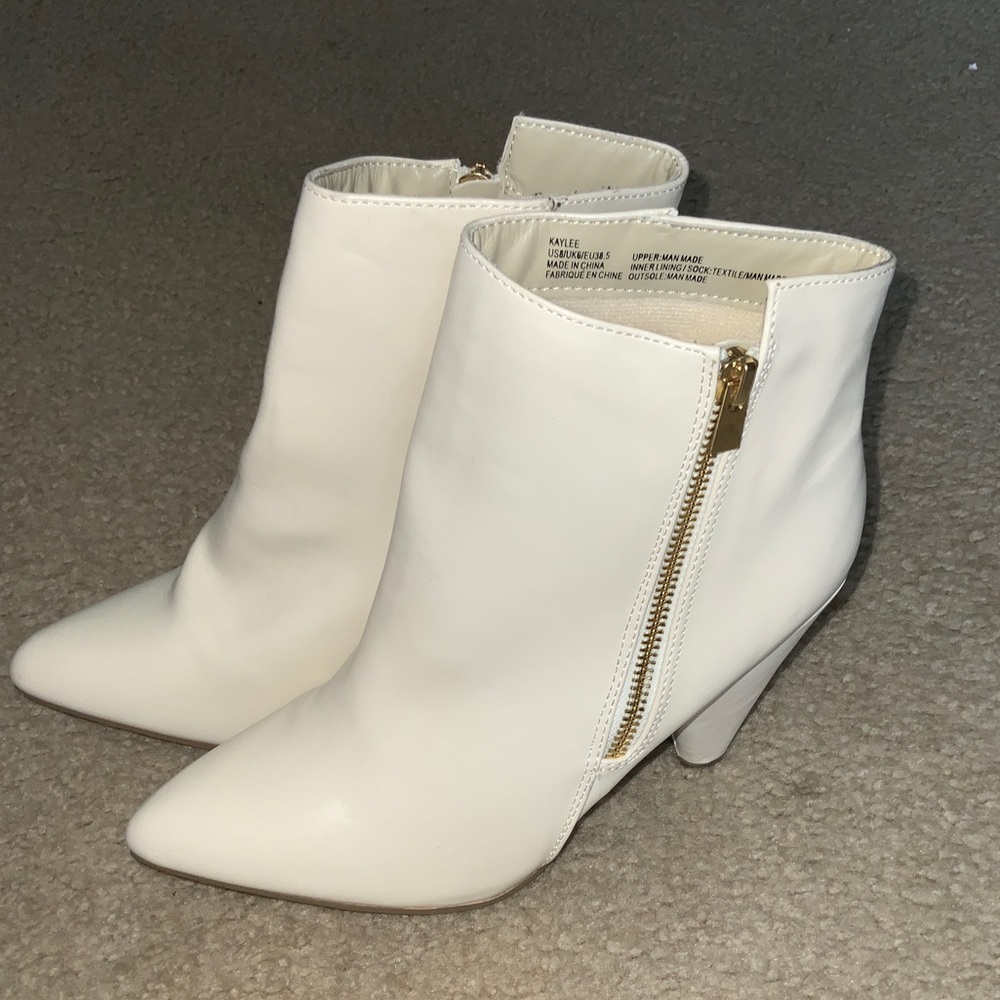 White Pointed Toe Booties